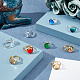 Pandahall Elite 40pcs 2 couleurs composants d'anneau en laiton réglables et 40 cabochons en verre(DIY-PH0002-70)-5