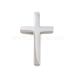 304 Stainless Steel Connector Charms, Religion Cross Links, Polishing, Tarnish Free, Stainless Steel Color, 18x11x2mm, Hole: 1.3mm(SA-CBAB99D-04P)