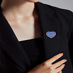 1Pc Heart Enamel Pin, Creative Alloy Badge for Backpack Clothes, Golden, Blue, 24x23x1.5mm(JEWB-LP0004-59C)