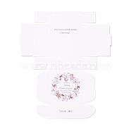 Creative Folding Wedding Candy Cardboard Box, Small Paper Gift Boxes, for Handmade Soap and Trinkets, Floral Pattern, 7.7x7.6x3.1cm, Unfold: 24x20x0.05cm(CON-I011-01J)