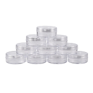 Plastic Bead Containers, Seed Beads Containers, Round, about 5cm in diameter, 2.1cm high, Capacity: 10ml(0.34 fl. oz)(C084Y)
