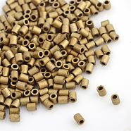 TOHO Japanese Seed Beads, Glass Bugle Beads, Round Hole, (601) Aqua Teal Metallic, 2x1.7~1.8mm, Hole: 1mm, about 6650pcs/bag, 100g/bag(SEED-Q019-601)