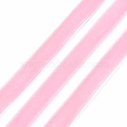 Single Face Velvet Ribbon, Pearl Pink, 3/8 inch(9.5~10mm), about 50yards/roll(45.72m/roll)(SRIB-T004-01-31)