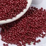 MIYUKI Round Rocailles Beads, Japanese Seed Beads, 8/0, (RR426) Opaque Red Luster, 8/0, 3mm, Hole: 1mm, about 2111~2277pcs/50g(SEED-X0055-RR0426)