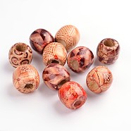 Perles rondes en bois naturel mélangé de 16 mm, pour la fabrication de bijoux écartement breloques lâches(X-TB610Y)