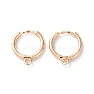 Rack Plating Brass Huggie Hoop Earring Findings, Long-Lasting Plated, Real 18K Gold Plated, 15.5x14x2mm, Hole: 1.5mm, Pin: 1mm(KK-S405-02G)