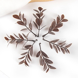 Plastic Artificial Plant Leaf, for Wedding Indoor Outdoor Home Garden Porch Window Plant Decoration, Coconut Brown, 70x10x20mm(PW-WG9E9E0-03)