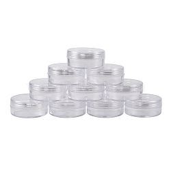 Plastic Bead Containers, Seed Beads Containers, Round, about 5cm in diameter, 2.1cm high, Capacity: 10ml(0.34 fl. oz)(C084Y)