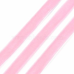 Single Face Velvet Ribbon, Pearl Pink, 3/8 inch(9.5~10mm), about 50yards/roll(45.72m/roll)(SRIB-T004-01-31)