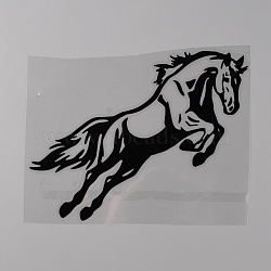 Waterproof Horse Plastic Reflective Stickers, Saftety Warning Sign Decals for Motorcycle, Car Windshield, Vehicle Decor, Black, 165x210x0.1mm, Sticker: 152x192x0.1mm(DIY-WH0366-48B)