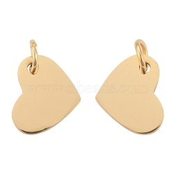 201 Stainless Steel Stamping Blank Tag Charms, Manual Polishing, Heart, Golden, 10x12x1mm, Hole: 3.5mm(STAS-S105-T618-2)