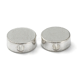 Brass Beads, Flat Round, Silver Color Plated, 8x3mm, Hole: 1.8mm(X-PJ-TAC0001-30B-S)