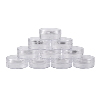 Plastic Bead Containers, Seed Beads Containers, Round, about 5cm in diameter, 2.1cm high, Capacity: 10ml(0.34 fl. oz)