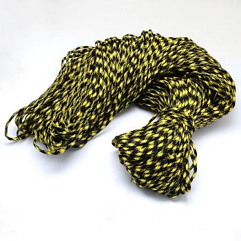 7 Inner Cores Polyester & Spandex Cord Ropes, for Rope Bracelets Making, Yellow, 4mm, about 109.36 yards(100m)/bundle, 420~500g/bundle