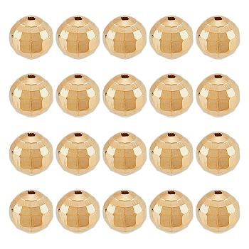 Brass Beads, Nickel Free, Round, Real 18K Gold Plated, 11x11.5mm, Hole: 1.8mm, 20pcs/box