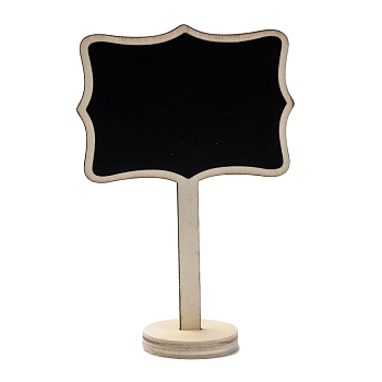 Flower Boxwood Mini Chalkboard Signs, with Support Easels, for Wedding & Birthday Party Decoration, Black, 14.7x10x0.4cm, Pedestal: 4.5x0.9mm, Hole: 11x3.5mm, 2pcs/set