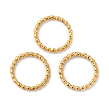 201 Stainless Steel Linking Rings, Granulated, Round Ring, Real 18K Gold Plated, 18x2mm, Inner Diameter: 14mm