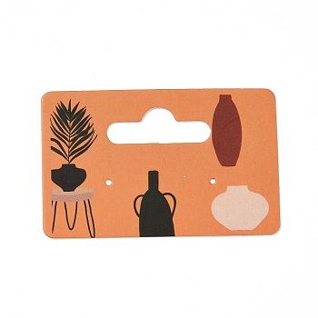 Rectangle Paper One Pair Earring Display Cards with Hanging Hole, Jewelry Display Cards for Earring Storage, Bottle Pattern, 3.5x5x0.05cm, Hole: 1mm and 24x9mm