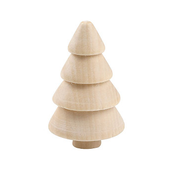 Unfinished Wood Display Decoration, for Kids Painting Craft, 3D Tree, BurlyWood, 70x41mm