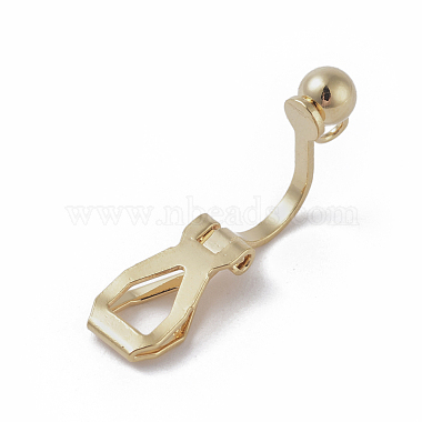 Brass Clip-on Earring Findings. with Loop(KK-WH0033-64G)-2