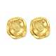 Ion Plating(IP) 304 Stainless Steel Flat Round Stud Earrings(EJEW-K295-19G)-1