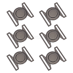 6 Sets Zinc Alloy Side Release Buckles, Survival Bracelet Clasps, Cadmium Free & Lead Free, Round, Gunmetal, 45x37x2mm, Hole: 39.5mm(FIND-BC0019-63B)