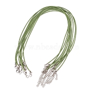 Waxed Cord Necklace Making, with Zinc Alloy Lobster Clasps, Platinum, Yellow Green, 17.8 inch~18 inch(45.5~46cm), 2mm(X-NCOR-T001-16)