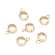 201 Stainless Steel Tube Bails, Loop Bails, Ring Bail Beads, Real 18K Gold Plated, 11x8x2.5mm, Hole: 1.8mm(X-STAS-M294-02G-04)