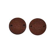 Poplar Wood Links Connectors, Dyed, Flat Round, Saddle Brown, 18.5x2mm, Hole: 1.6mm(WOOD-N016-18B)