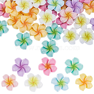70Pcs 7 Colors Opaque Resin Cabochons, Flower, Mixed Color, 19x5.5mm, 10pcs/color(RESI-SC0002-77)