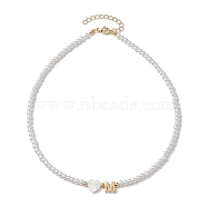 Brass with Glass Beads Necklaces, Golden, 18.39 inch(467mm)(NJEW-JN04705)