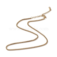 Ion Plating(IP) 304 Stainless Steel Box Chain Necklace for Men Women, Golden, 15.98 inch(40.6cm)(NJEW-K245-020A)