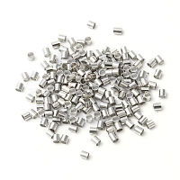 2MM Platinum Plated Tube Crimp Beads, Cadmium Free & Lead Free, Brass Beads, about 2mm wide, 2mm long, hole: 1.5mm, about 900pcs/10g