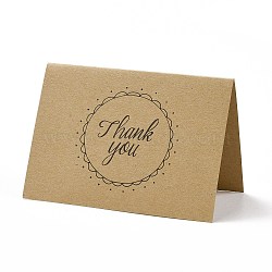 Kraft Paper Thank You Greeting Cards, Rectangle with Word Pattern, for Thanksgiving Day, BurlyWood, 72x100x1mm(X-DIY-F120-01E)