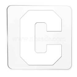 Acrylic Earring Handwork Template, Card Leather Cutting Stencils, Square, Letter Pattern, Letter.C, 15.2x15.2x0.4cm(TOOL-WH0156-001)
