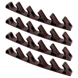 Plastic Hook Hangers, Vertical Hook Rack, 5 Hooks Rail, for Outdoor Folding Lounge Chair, Coconut Brown, 250x17x38mm, Hole: 5mm(AJEW-WH0248-129A)