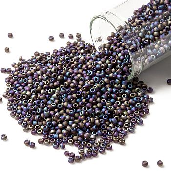 TOHO Round Seed Beads, Japanese Seed Beads, (166CF) Transparent AB Frost Amethyst, 11/0, 2.2mm, Hole: 0.8mm, about 5555pcs/50g