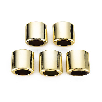 UV Plating Acrylic Beads, Oval, Gold, 18.5x17.5x10.5mm, Hole: 7.5x11.5mm