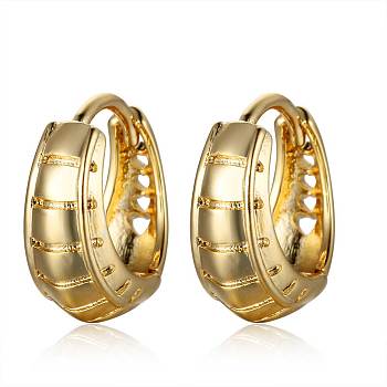 Brass Hoop Earrings, Golden, 13.5x14x6.5mm, Pin: 1mm