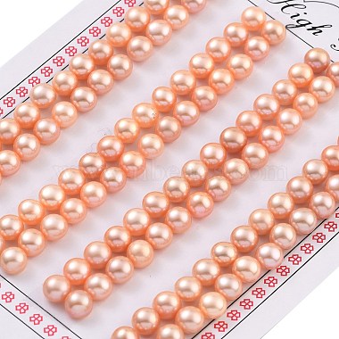 Pink Half Round Pearl Beads