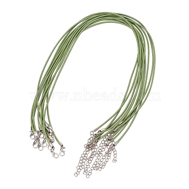 2mm Yellow Green Waxed Cord Necklaces