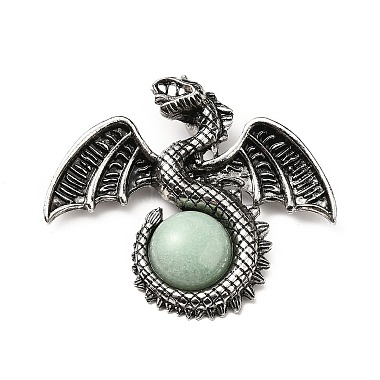 Gros pendentifs en aventurine verte naturelle(G-B033-07O)-2