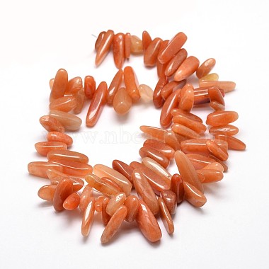 Natural Red Aventurine Chip Beads Strands(G-E271-14)-2
