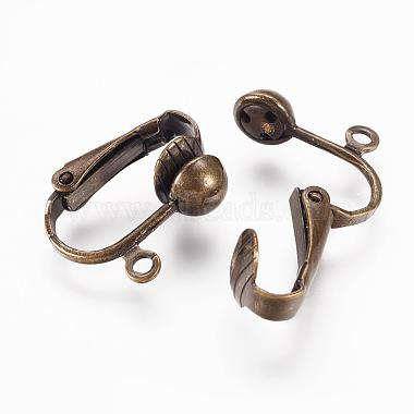 Brass Clip-on Earring Findings(KK-E491-AB-NF)-2