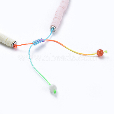 Handmade Polymer Clay Heishi Beads Braided Necklaces(NJEW-JN02423-01)-3