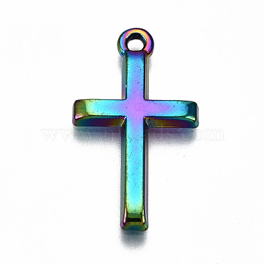 Rainbow Color Alloy Tiny Cross Charms(PALLOY-S180-035-RS)-2