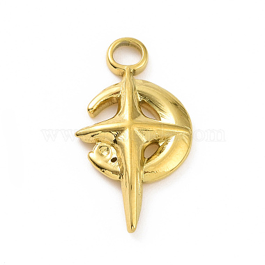 Real 18K Gold Plated Moon 304 Stainless Steel Pendants
