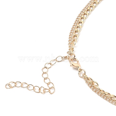 Alloy Double Layered Necklaces(NJEW-B0002-09G)-3