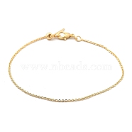 Titanium Steel Cable Chain Bracelets for Men Women, Golden, 7-1/2 inch(19cm)(BJEW-G736-11G)