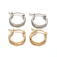 304 Stainless Steel Hoop Earrings, Hypoallergenic Earrings, Mixed Color, 16x15.5x2mm, Pin: 0.6x1mm(EJEW-D195-M)